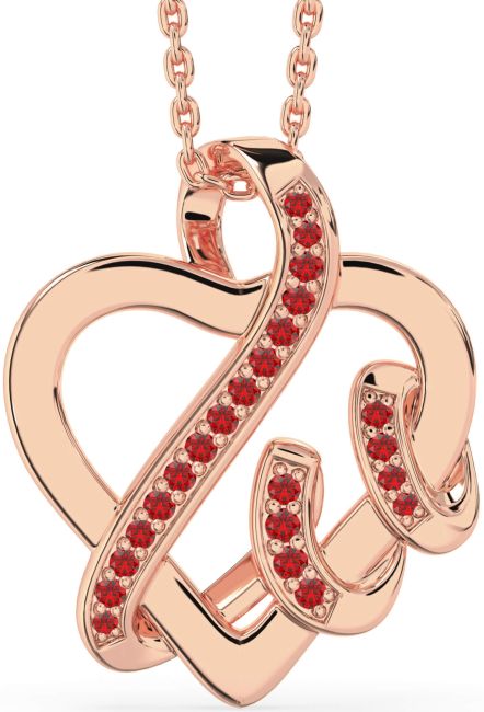 Ruby Rose Gold Heart Necklace
