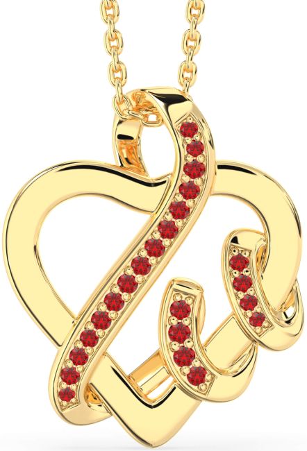 Ruby Gold Heart Necklace