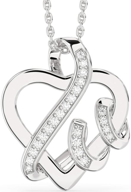 Diamond White Gold Heart Necklace