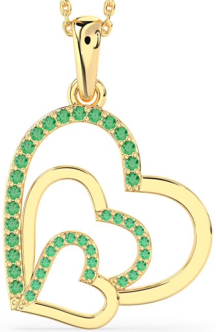 Emerald Gold Heart Necklace