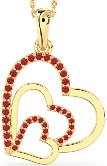Ruby Gold Heart Necklace