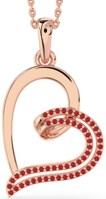 Ruby Rose Gold Heart Necklace