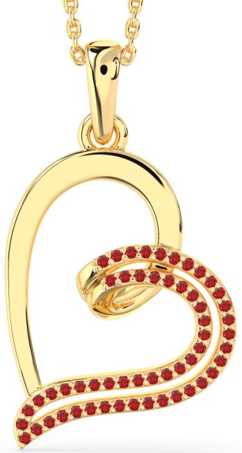 Ruby Gold Heart Necklace