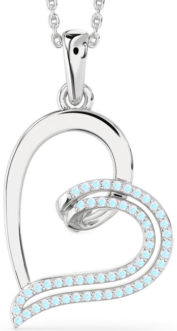 Moonstone Silver Heart Necklace