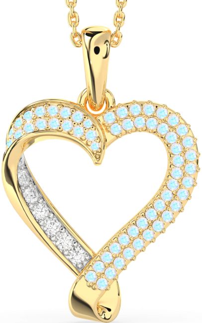 Moonstone Gold Heart Necklace