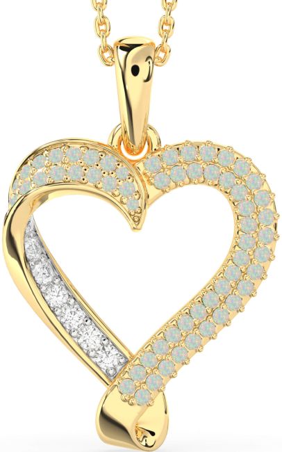 Opal Gold Heart Necklace