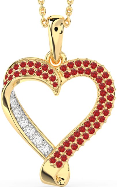 Ruby Gold Heart Necklace