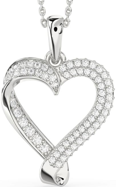 Diamond Platinum Heart Necklace
