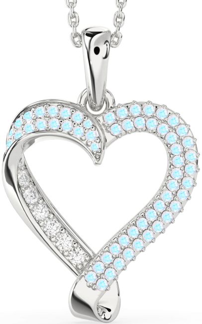 Moonstone Platinum Heart Necklace