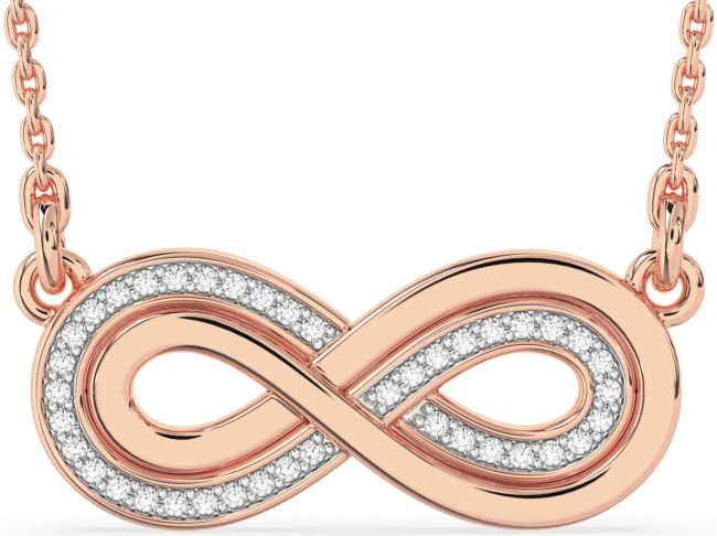 Large Lab Diamond Rose Gold Infinity Necklace