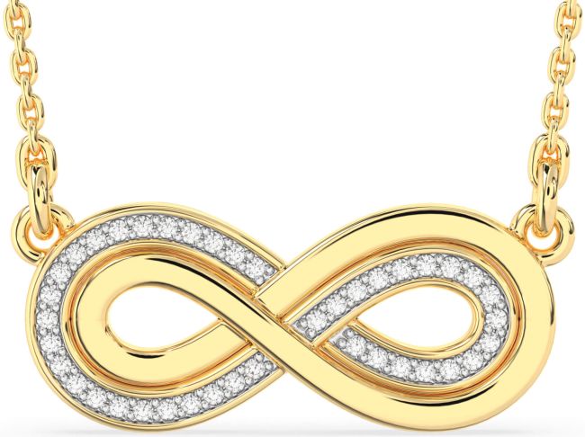 Large Lab Diamond Gold Infinity Necklace
