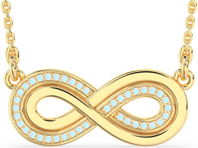 Large Moonstone Gold Infinity Necklace