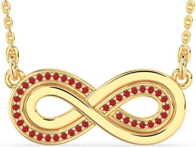 Large Ruby Gold Infinity Necklace