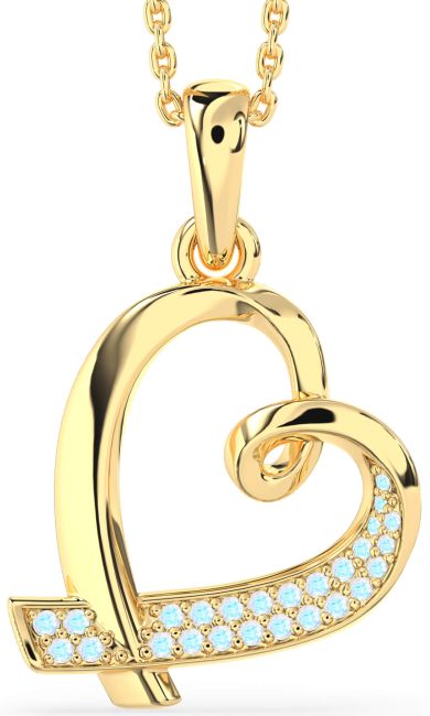 Moonstone Gold Heart Necklace
