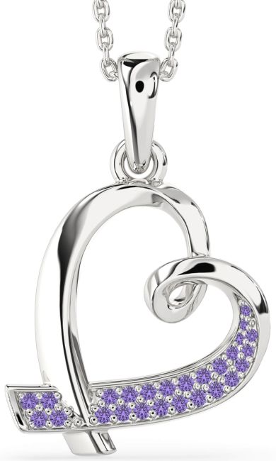 Alexandrite Silver Heart Necklace