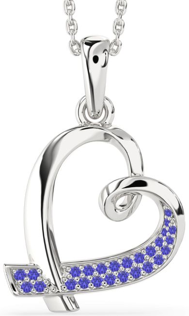 Tanzanite Silver Heart Necklace