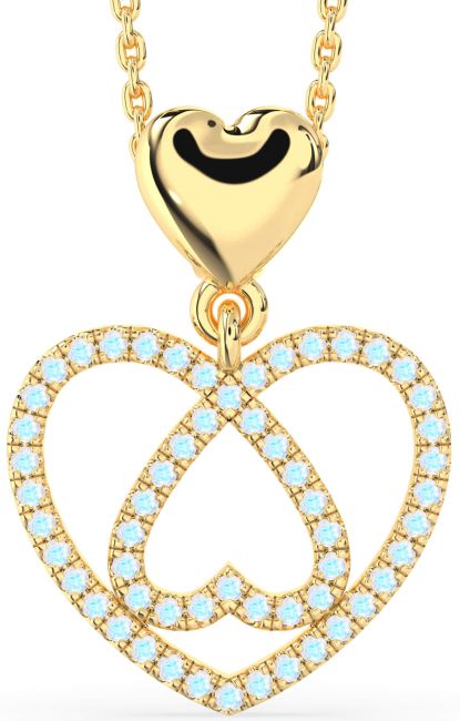 Moonstone Gold Heart Necklace