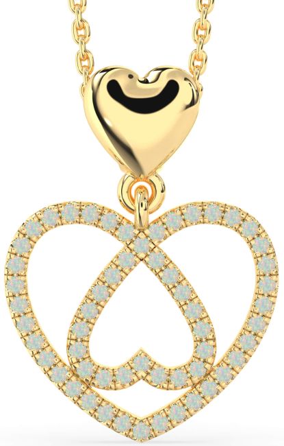 Opal Gold Heart Necklace