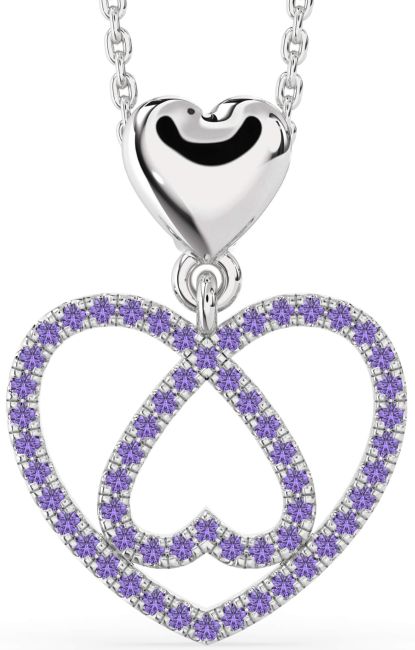 Alexandrite Silver Heart Necklace