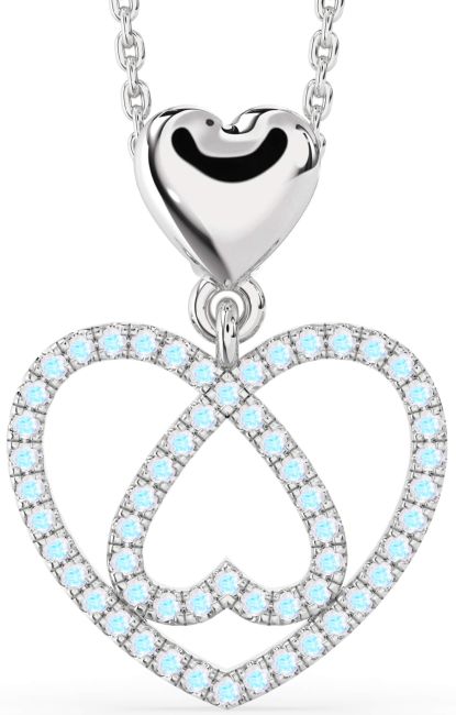 Moonstone Platinum Heart Necklace