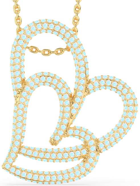 Large Moonstone Gold Heart Necklace