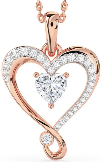 Diamond Rose Gold Heart Necklace