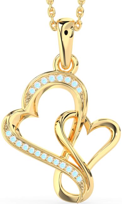 Moonstone Gold Heart Infinity Necklace