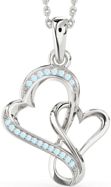Moonstone Silver Heart Infinity Necklace