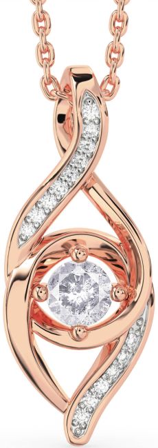 Salt & Pepper Diamond Rose Gold Silver Infinity Necklace
