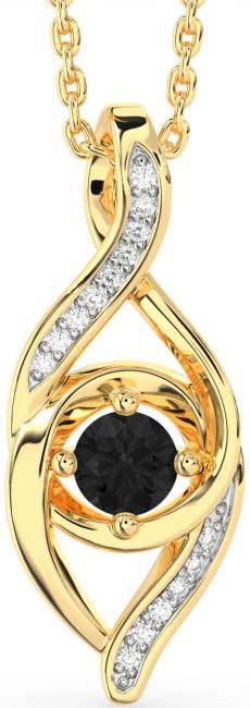 Black Diamond Gold Infinity Necklace