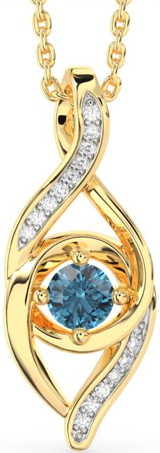 Blue Diamond Gold Infinity Necklace