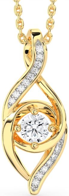 Diamond Gold Silver Infinity Necklace