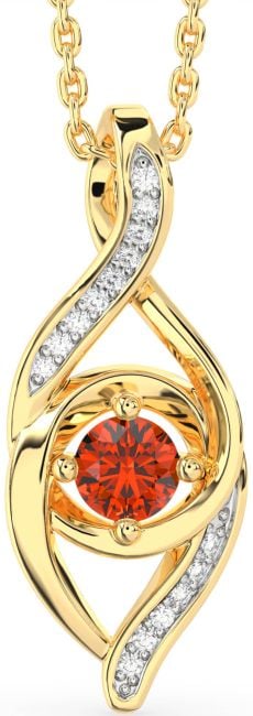 Diamond Fire Opal Gold Infinity Necklace