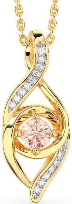 Diamond Morganite Gold Silver Infinity Necklace