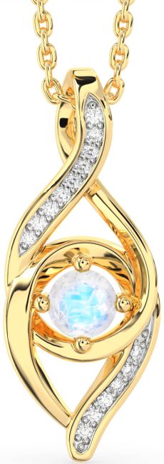 Diamond Moonstone Gold Infinity Necklace