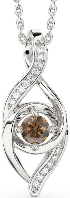 Chocolate Brown Diamond Platinum Infinity Necklace