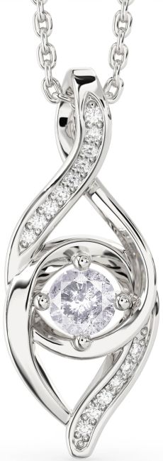 Salt & Pepper Diamond Silver Infinity Necklace