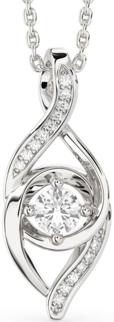 Diamond White Sapphire Silver Infinity Necklace