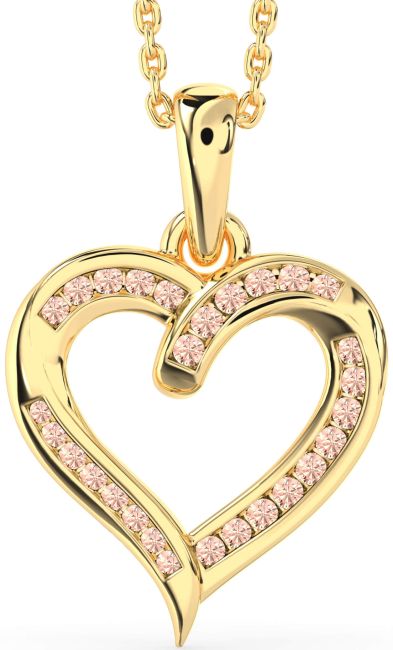 Morganite Gold Heart Necklace