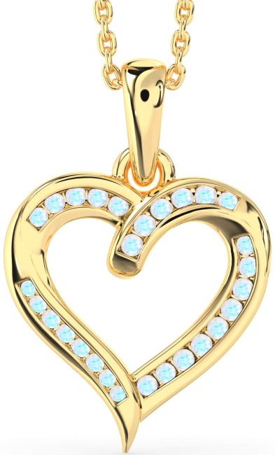 Moonstone Gold Heart Necklace