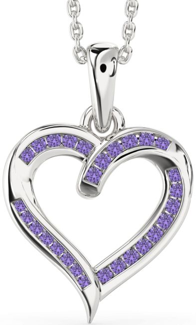 Alexandrite Silver Heart Necklace