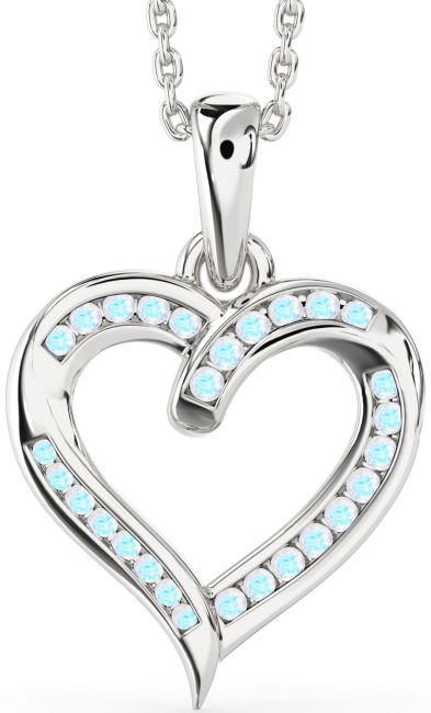 Moonstone Silver Heart Necklace