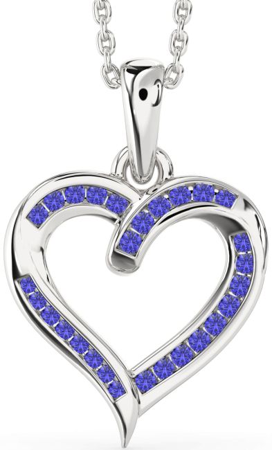 Tanzanite Silver Heart Necklace