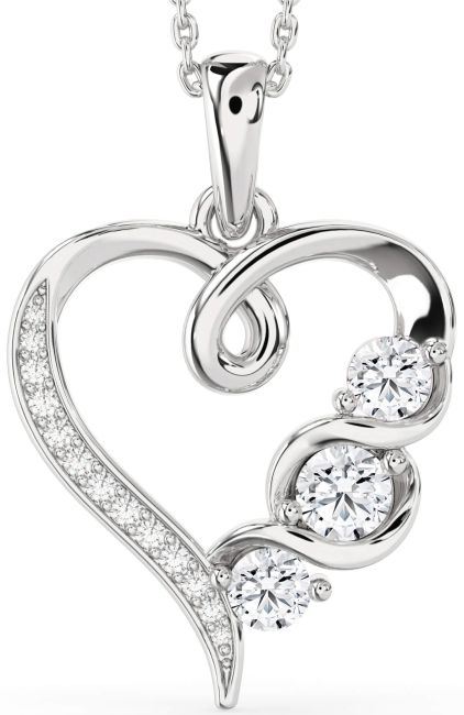 Diamond Platinum Heart Necklace