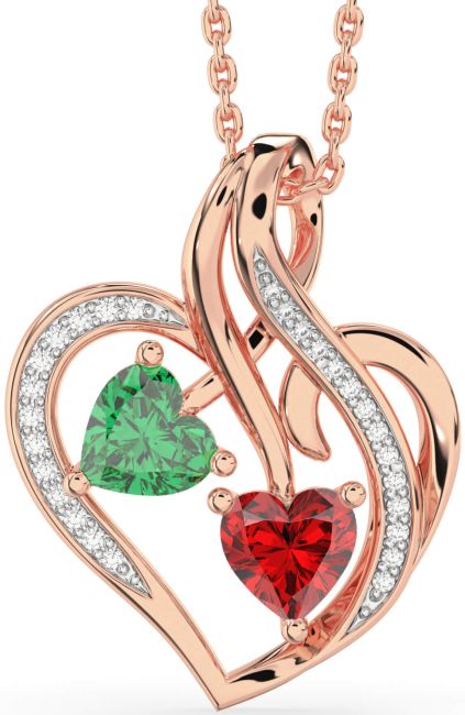 Diamond Rose Gold Heart Necklace