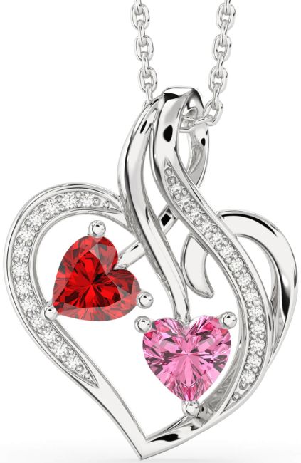 Diamond Silver Heart Necklace