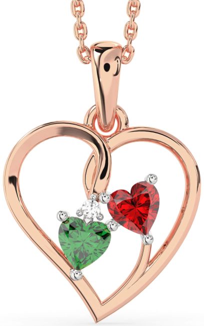 Rose Gold Silver Heart Necklace