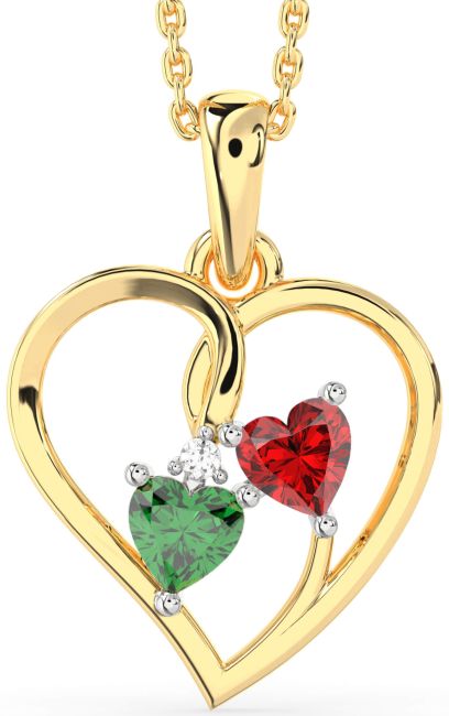 Gold Silver Heart Necklace