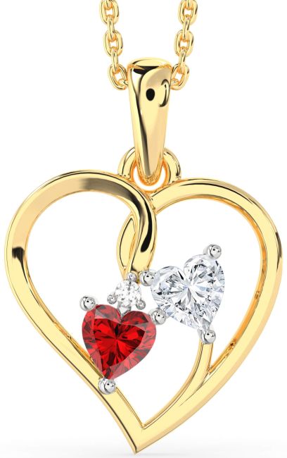 Gold Silver Heart Necklace