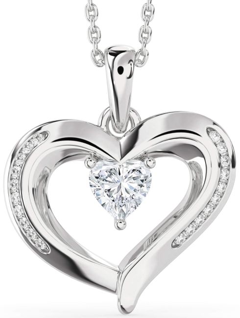Diamond White Gold Heart Necklace